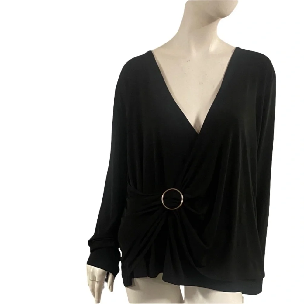 Michael Kors Black V-Neck Women Top